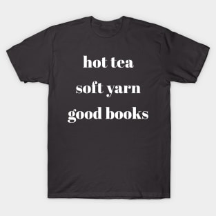 Hot Tea Soft Yarn Good Books T-Shirt